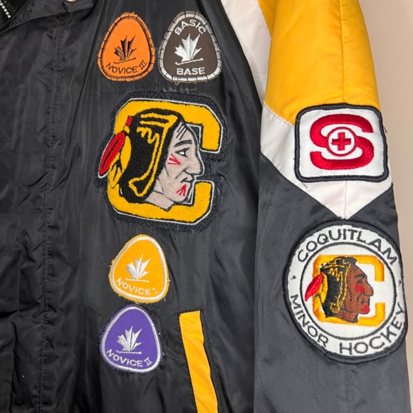 Vintage 80's Chevron Sportswear Coquitlam Minor Hockey Canada Patch Jacket - Picture 5 of 11